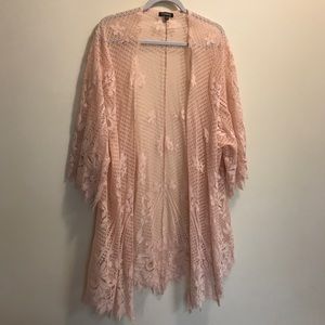 Torrid Pale Pink Lace Cardigan